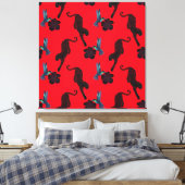 Zwart panter maximalistisch canvasprint canvas afdruk (Insitu (Slaapkamer))