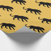Zwart panter op goud cadeaupapier (Hoek)