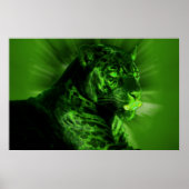 Zwart panter op groen poster (Voorkant)