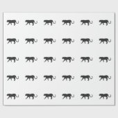 Zwart panter op wit cadeaupapier (Vlak)