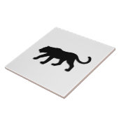 Zwart panter op wit tegeltje (Zijkant)