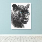 Zwart panterillustratie - potloodtekencanvas canvas afdruk (Insitu (Houten vloer))