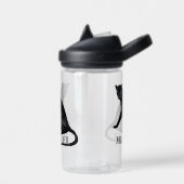 Zwart panterkat leopard gepersonaliseerd waterfles (Links)