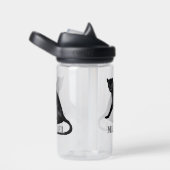 Zwart panterkat leopard gepersonaliseerd waterfles (Rechts)