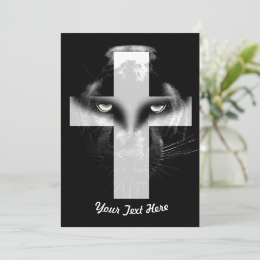 Zwart panterkruis kaart (Staand voorkant)