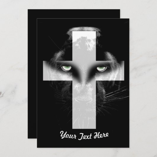 Zwart panterkruis kaart (Voorkant / Achterkant)