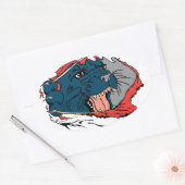 Zwart panterriem ovale sticker (Envelop)