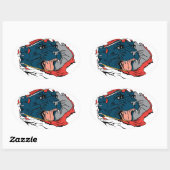 Zwart panterriem ovale sticker (Vel)