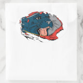 Zwart panterriem ovale sticker (Tas)