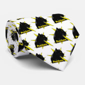 Zwart panterteam mascot op elke kleurstrook stropdas (Opgerold)