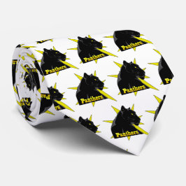 Zwart panterteam mascot op elke kleurstrook stropdas