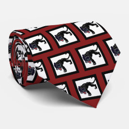 Zwart panterteam mascot op elke kleurstrook stropdas