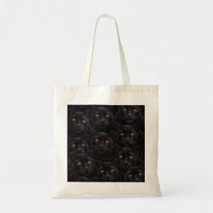 Zwart Panther Gezicht met Gouden Ogen Patroon Tote Bag