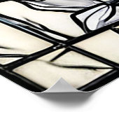 Zwart Panther Glas-in-lood Kunst Cadeau Voor Thuis Poster (Hoek)