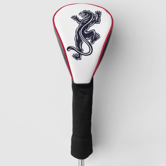 Zwart Panther-ontwerp – Slippend leer Golfheadcover (Voorkant)