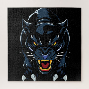 Zwart Panther Portret Voor Wildleven Puzzel Fans