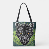 Zwart Panther Tropical Amazon Forest Tote Bag (Achterkant)