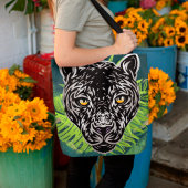 Zwart Panther Tropical Amazon Forest Tote Bag