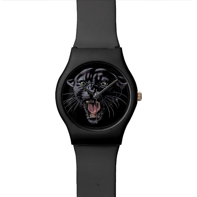 Zwart Panther Watch Horloge (Close Up)