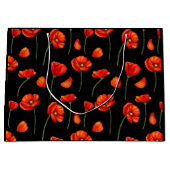 zwart papaverpatroon groot cadeauzakje (Voorkant)