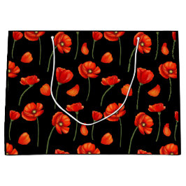 zwart papaverpatroon groot cadeauzakje