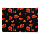 zwart papaverpatroon kussensloop (Achterkant-Links)