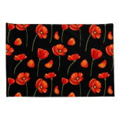 zwart papaverpatroon kussensloop (Achterkant-Rechts)