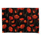 zwart papaverpatroon kussensloop (Voorkant-Links)