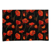 zwart papaverpatroon kussensloop (Voorkant-Rechts)