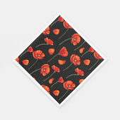 zwart papaverpatroon servet (Hoek)
