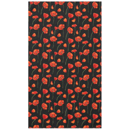 zwart papaverpatroon tafelkleed