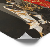 Zwart Papier Dubbele Blootstelling Wit Rood SW Abs Poster (Hoek)