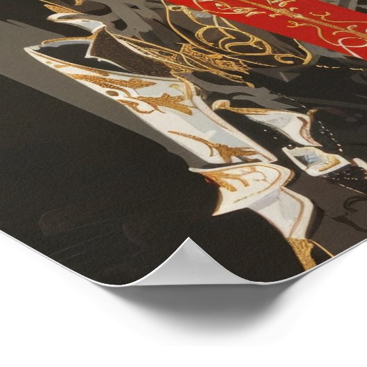 Zwart Papier Dubbele Blootstelling Wit Rood SW Abs Poster (Hoek)