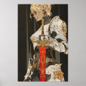 Zwart Papier Dubbele Blootstelling Wit Rood SW Abs Poster (Voorkant)