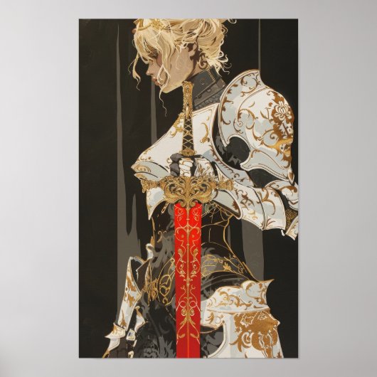 Zwart Papier Dubbele Blootstelling Wit Rood SW Abs Poster (Voorkant)