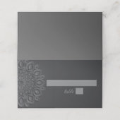 Zwart papier gesneden mandala bruiloft plaatskaartje (Buitenkant ongevouwen)