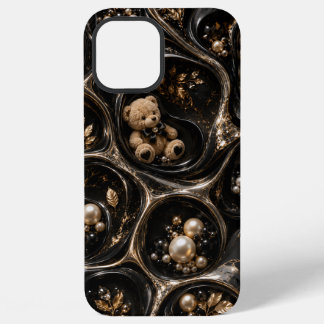 zwart parel teddy stijl iphone hoesje iPhone 12 pro max hoesje