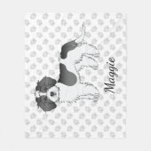 Zwart Parti-kleur Mini Goldendoodle Hond & Naam Fleece Deken (Voorkant)
