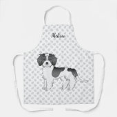 Zwart Parti-kleur Mini Goldendoodle Hond & Naam Schort (Voorkant)