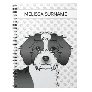Zwart Parti-kleur Mini Goldendoodle Hond & Tekst Notitieboek