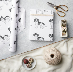 Zwart Parti-kleur Mini Goldendoodle Hondenpatroon Cadeaupapier