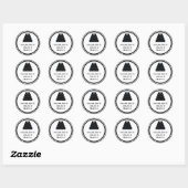 Zwart party cake bruiloft gunst label zegel label (Vel)