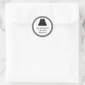 Zwart party cake bruiloft gunst label zegel label (Tas)
