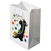 Zwart Party Kat Gift Bag Medium Cadeauzakje (Achterkant Gekanteld)
