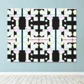 Zwart & pastel geometrische Abstracte kunst Canvas Afdruk (Insitu (Houten vloer))