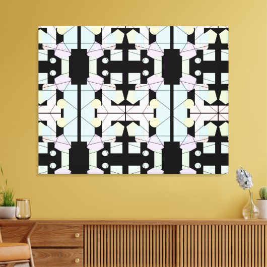 Zwart & pastel geometrische Abstracte kunst Canvas Afdruk (Insitu (Woonkamer))
