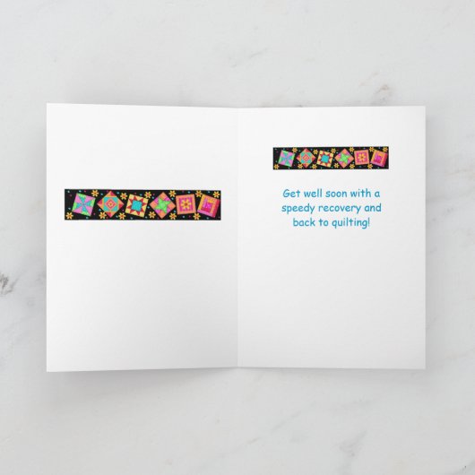 Zwart patchwork Quilt Block Art weldra goed Kaart (Binnen)