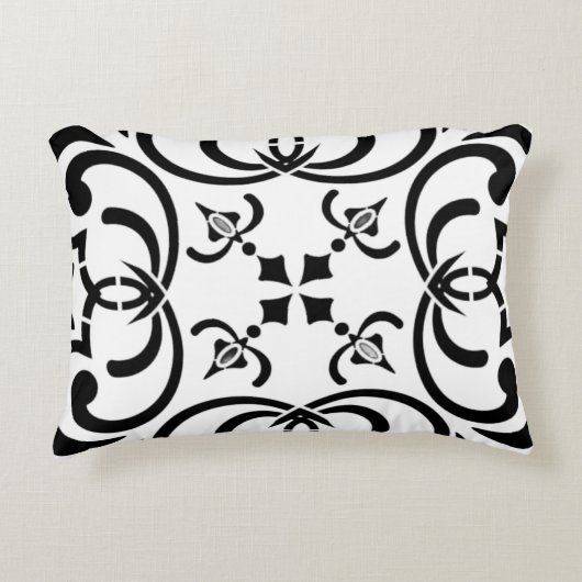 Zwart patroon accent kussen (Voorkant)