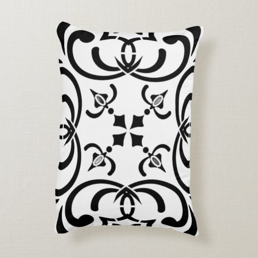 Zwart patroon accent kussen (Achterkant (Verticaal))