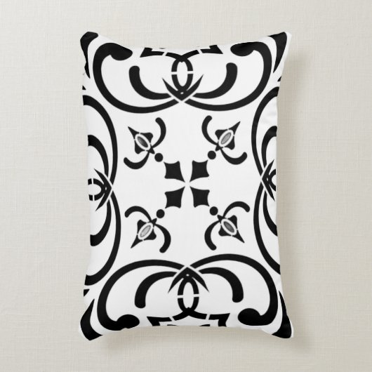 Zwart patroon accent kussen (Voorkant(Verticaal))